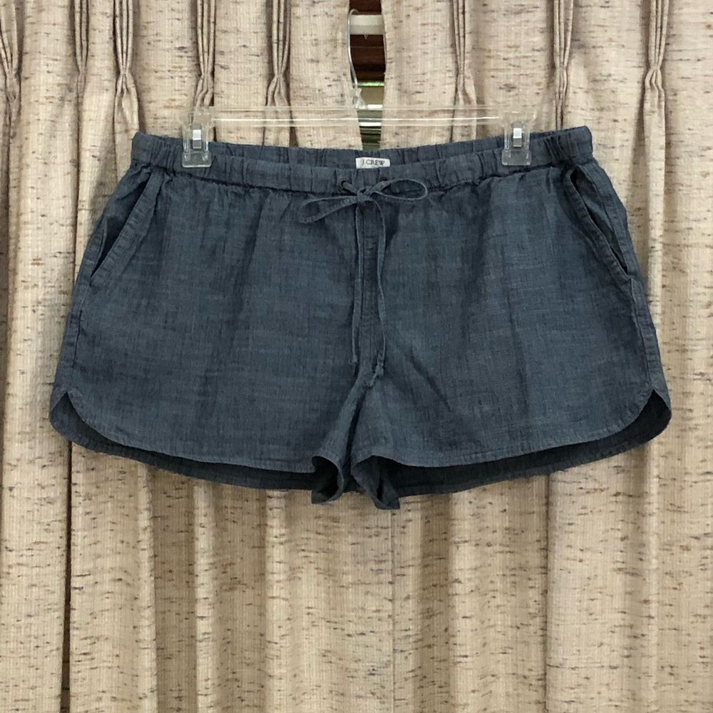 J. Crew Factory Blue Chambray Drawstring Shorts